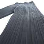 PLEATS PLEASE Issey Miyake Black Pleated Pants Elastic Waist Straight Leg Trousers