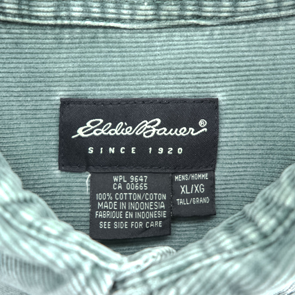 Eddie Bauer 00年代 ヴィンテージ 長袖 ボタンダウンシャツ XL コーデュロイ 胸ポケット ビッグサイズ