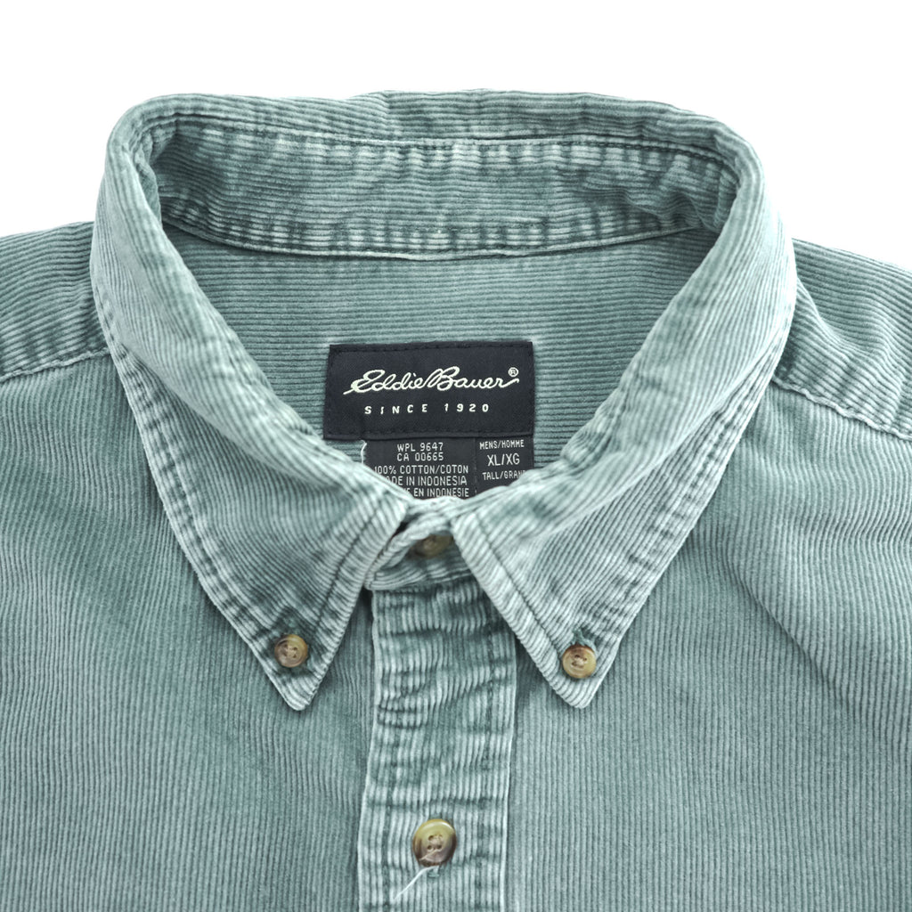 Eddie Bauer 00年代 ヴィンテージ 長袖 ボタンダウンシャツ XL コーデュロイ 胸ポケット ビッグサイズ