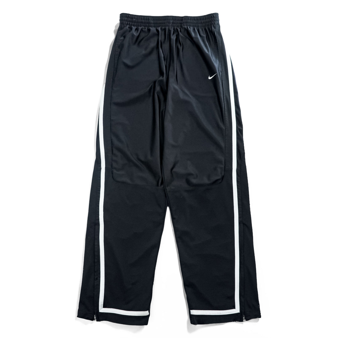 NIKE 2000s Vintage Track Pants, Jersey, Size L, Black, Wide Fit, Single Logo