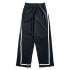 NIKE 00年代 ヴィンテージ メッシュ ワイド トラックパンツ ジャージ L 裾ジップ スリット ブラック サイドライン