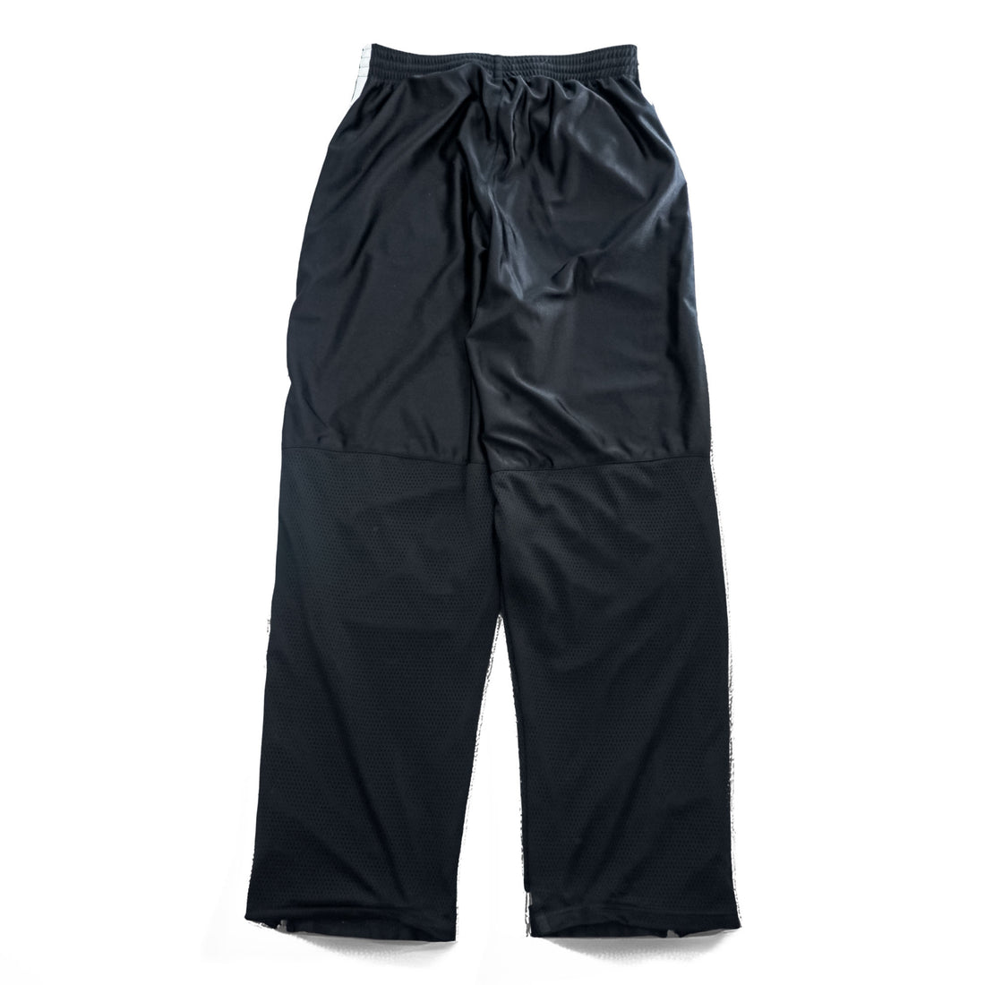 NIKE 00年代 ヴィンテージ メッシュ ワイド トラックパンツ ジャージ L 裾ジップ スリット ブラック サイドライン