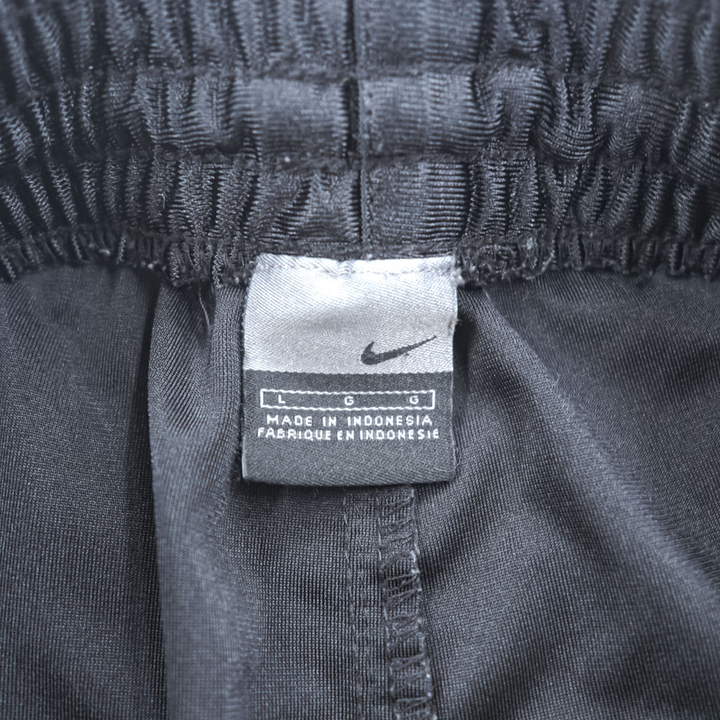 NIKE 00年代 ヴィンテージ メッシュ ワイド トラックパンツ ジャージ L 裾ジップ スリット ブラック サイドライン