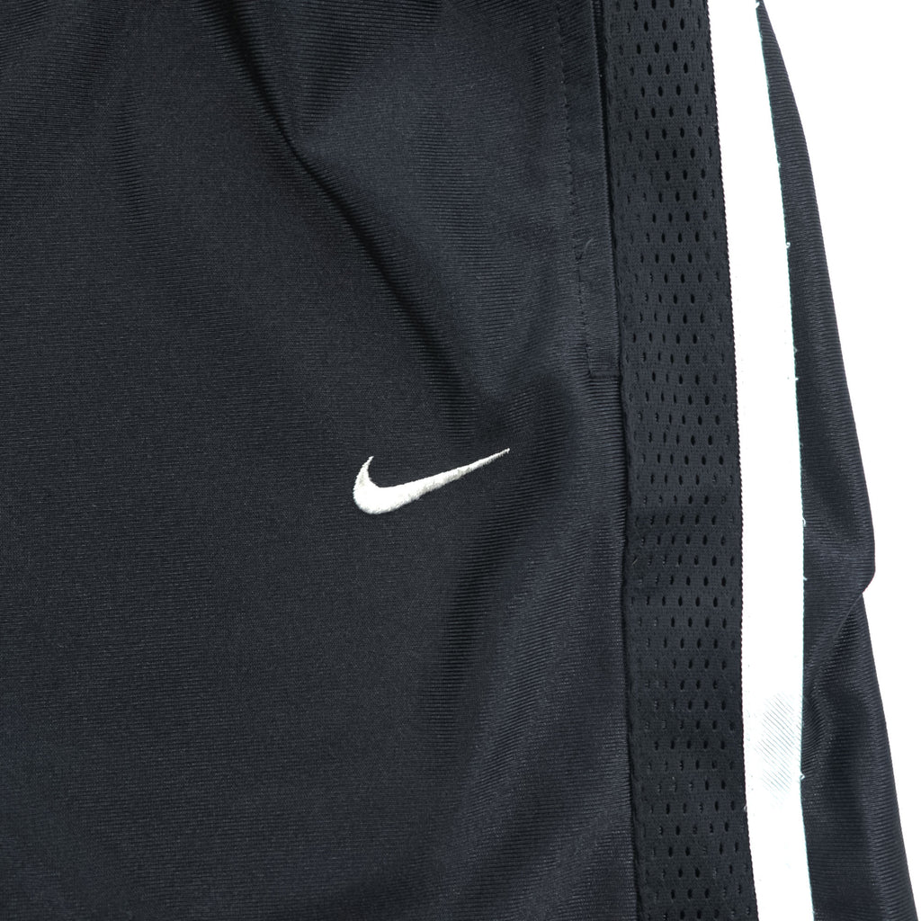 NIKE 00年代 ヴィンテージ メッシュ ワイド トラックパンツ ジャージ L 裾ジップ スリット ブラック サイドライン