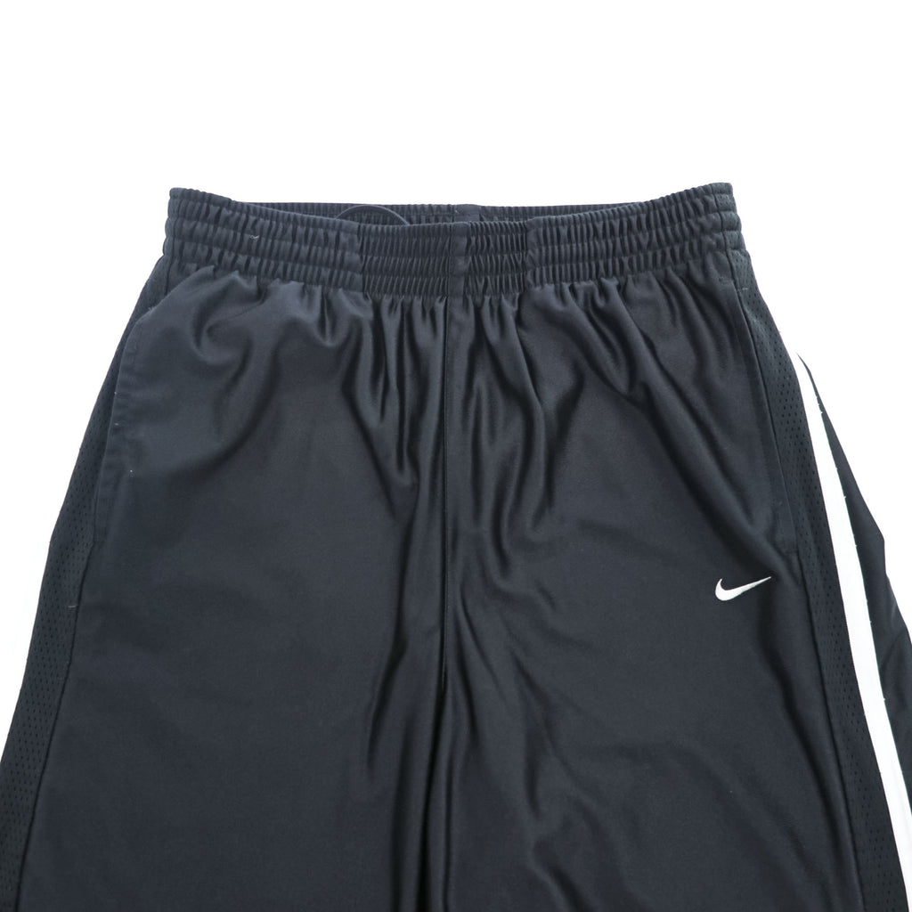 NIKE 00年代 ヴィンテージ メッシュ ワイド トラックパンツ ジャージ L 裾ジップ スリット ブラック サイドライン