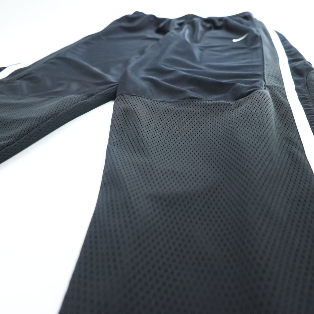 NIKE 00年代 ヴィンテージ メッシュ ワイド トラックパンツ ジャージ L 裾ジップ スリット ブラック サイドライン