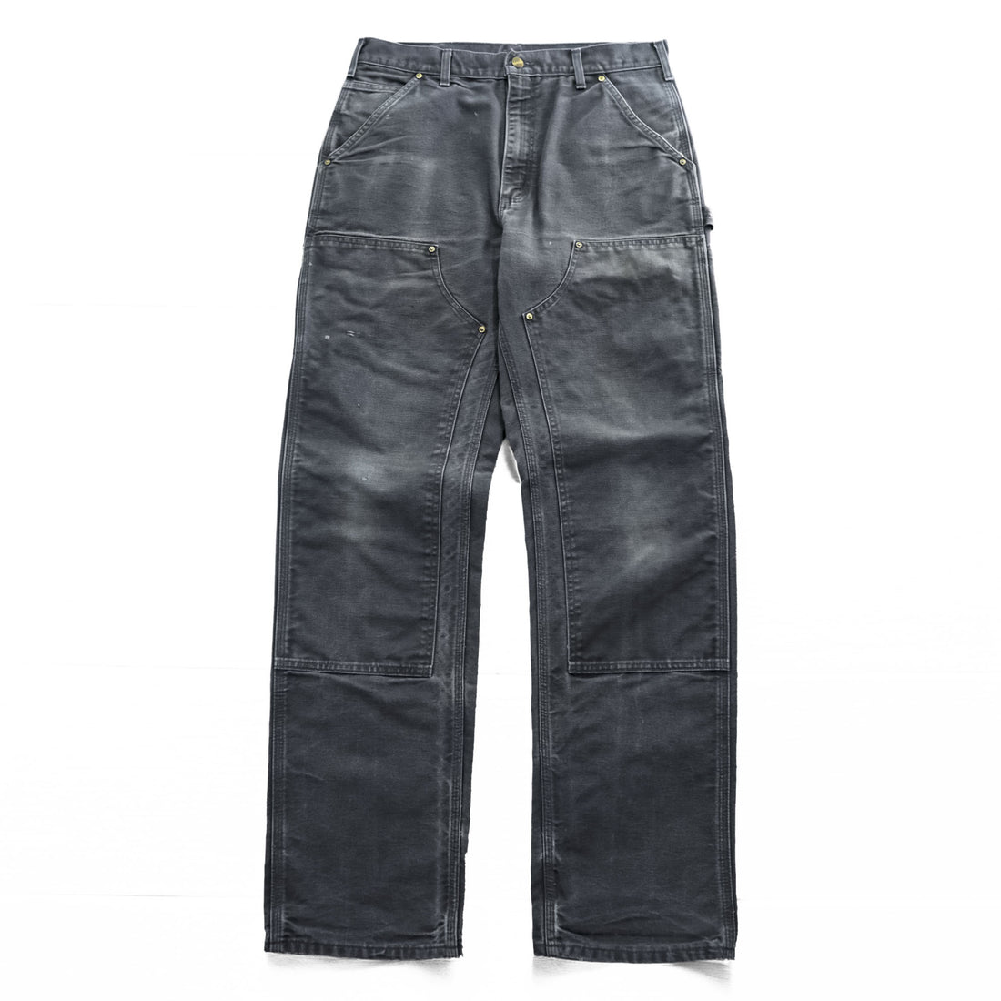 Carhartt B01 GVL Double Knee Double Front Work Pants Gravel Gray Made in USA 32x34 Original Fit
