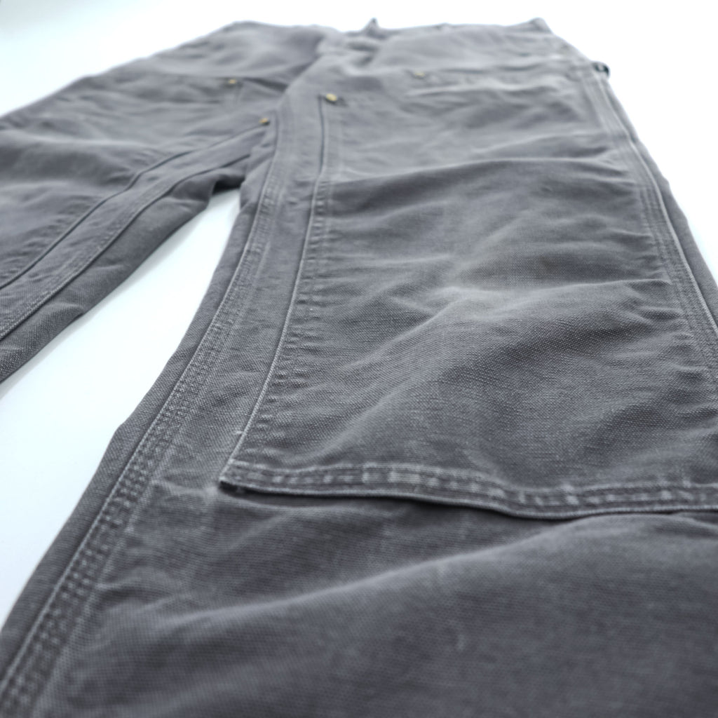carhartt USA製 ダブルニー ダック ワークパンツ ペインターパンツ M グレー ORIGINAL FIT ダンガリー キャンバス B01 GVL