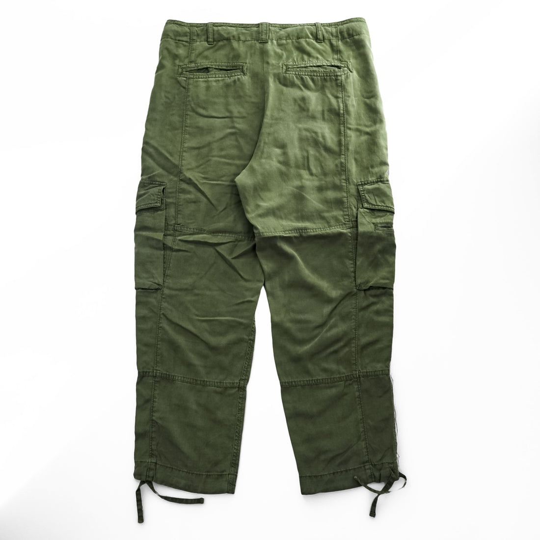 Polo Ralph Lauren リヨセル リネン ミリタリー カーゴパンツ L カーキ ドローコード