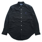 Ralph Lauren 90s Vintage Long-Sleeve Button-Down Shirt, Size M, Black, Small Pony Logo Embroidery