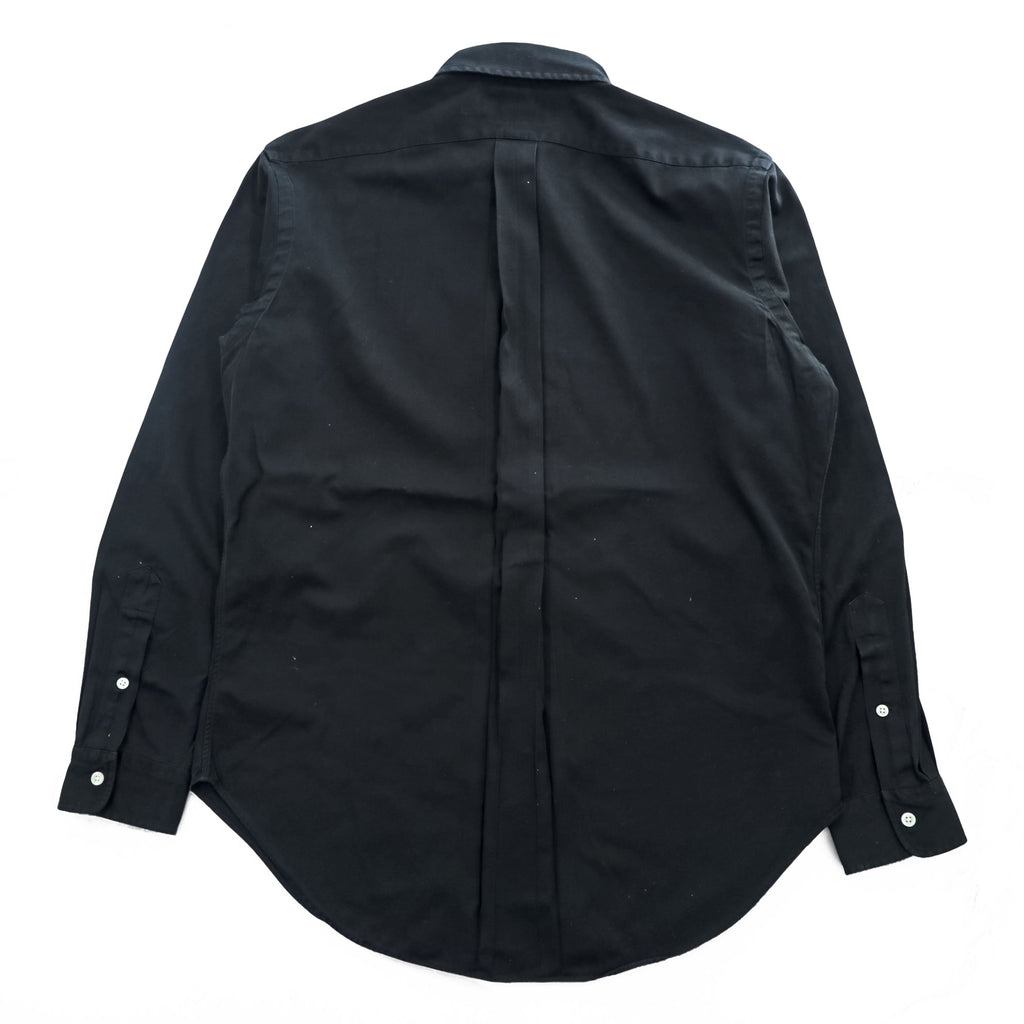 Ralph Lauren 90s Vintage Long-Sleeve Button-Down Shirt, Size M, Black, Small Pony Logo Embroidery