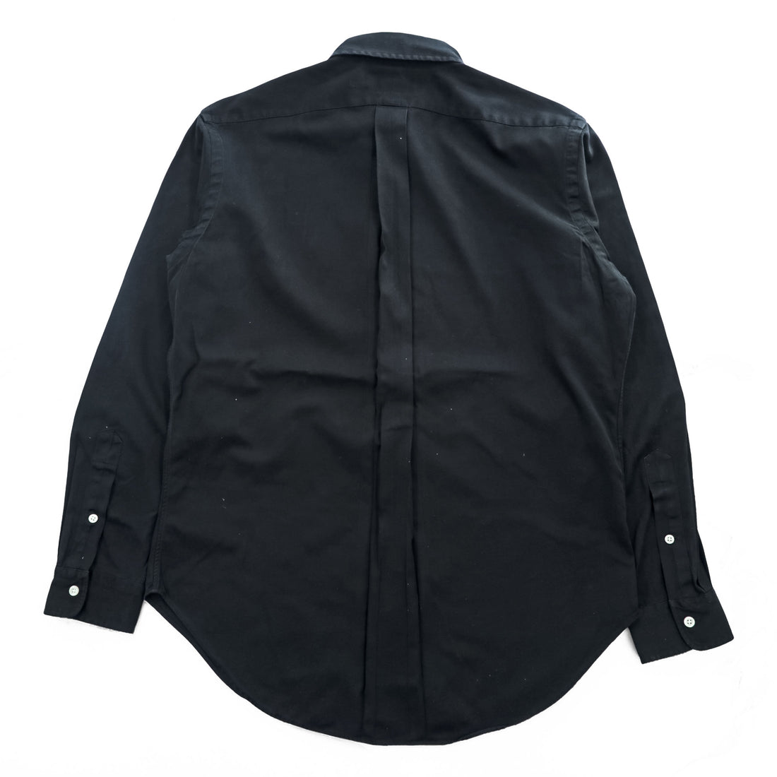 Ralph Lauren 90s Vintage Long-Sleeve Button-Down Shirt, Size M, Black, Small Pony Logo Embroidery