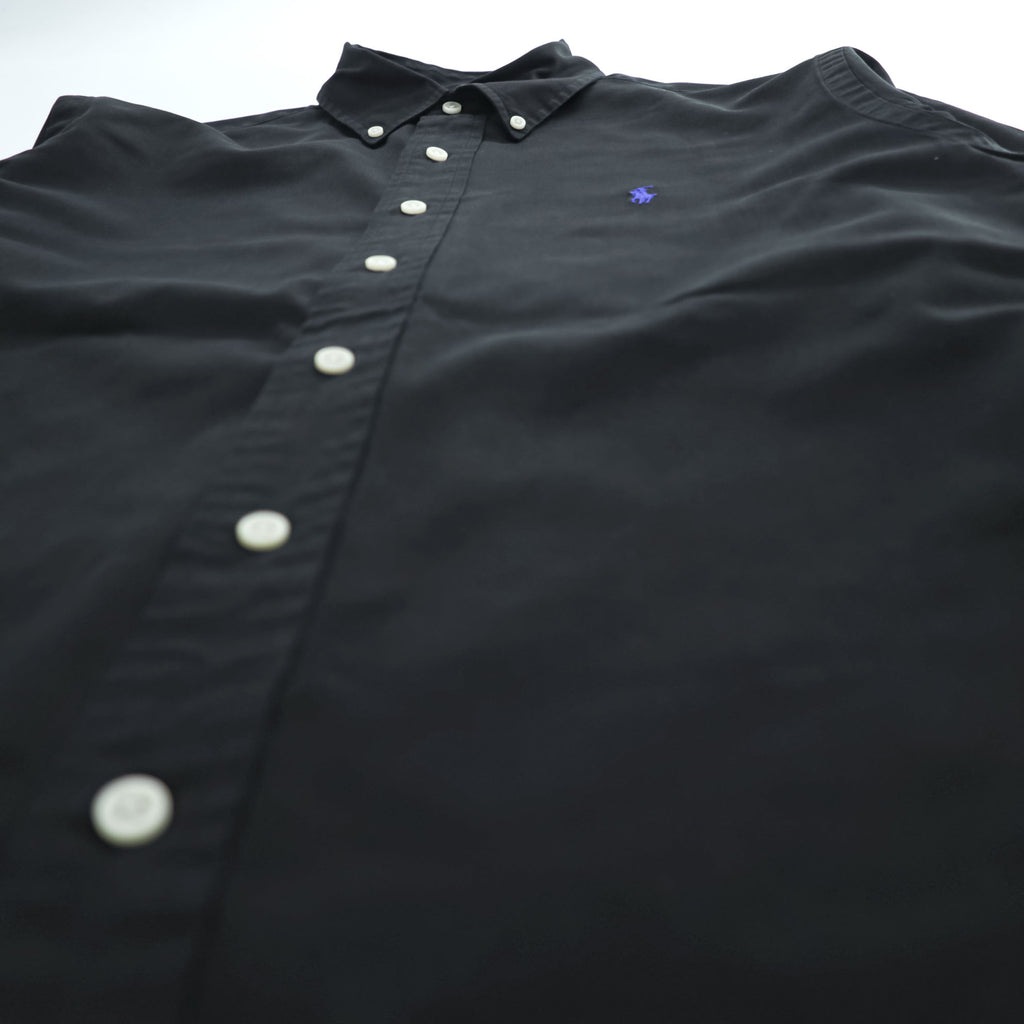 Ralph Lauren 90s Vintage Long-Sleeve Button-Down Shirt, Size M, Black, Small Pony Logo Embroidery