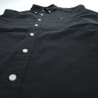 Ralph Lauren 90s Vintage Long-Sleeve Button-Down Shirt, Size M, Black, Small Pony Logo Embroidery