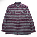 Patagonia Organic Cotton Striped Work Shirt 53947 FA14 Burgundy Gray Long Sleeve Men’s L
