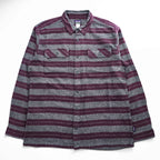 Patagonia Organic Cotton Striped Work Shirt 53947 FA14 Burgundy Gray Long Sleeve Men’s L