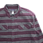 Patagonia Organic Cotton Striped Work Shirt 53947 FA14 Burgundy Gray Long Sleeve Men’s L
