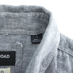 COUNTRY ROAD アイリッシュリネン 長袖 シャツ L グレー 麻100% REGULAR FIT 胸ポケット BAIRD McNUTT