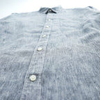 COUNTRY ROAD アイリッシュリネン 長袖 シャツ L グレー 麻100% REGULAR FIT 胸ポケット BAIRD McNUTT