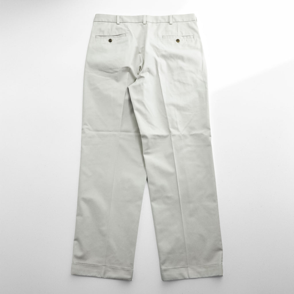 Brooks Brothers ワイド 2タック チノパンツ スラックス L ベージュ プリーツ ダブルカフス ADVANTAGE CHINO ELLIOT 346