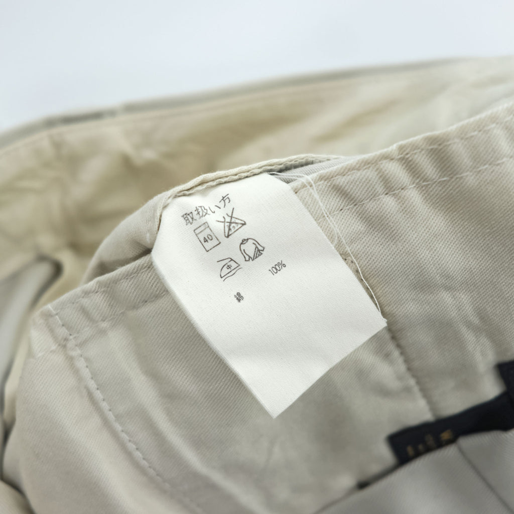 Brooks Brothers ワイド 2タック チノパンツ スラックス L ベージュ プリーツ ダブルカフス ADVANTAGE CHINO ELLIOT 346