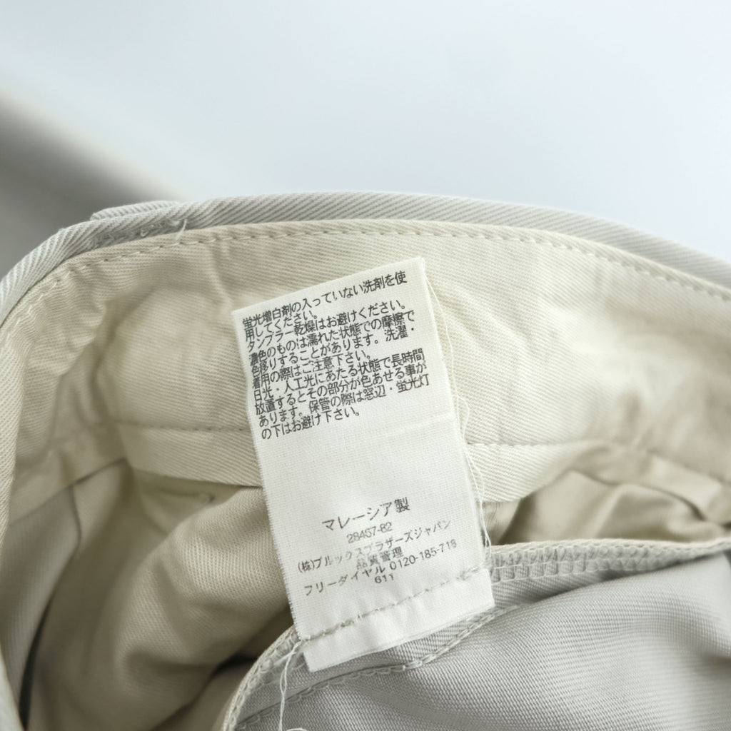 Brooks Brothers ワイド 2タック チノパンツ スラックス L ベージュ プリーツ ダブルカフス ADVANTAGE CHINO ELLIOT 346
