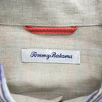 TOMMY BAHAMA リネン 長袖 チェックシャツ L オレンジ グリーン ブルー マドラスチェック 胸ポケット