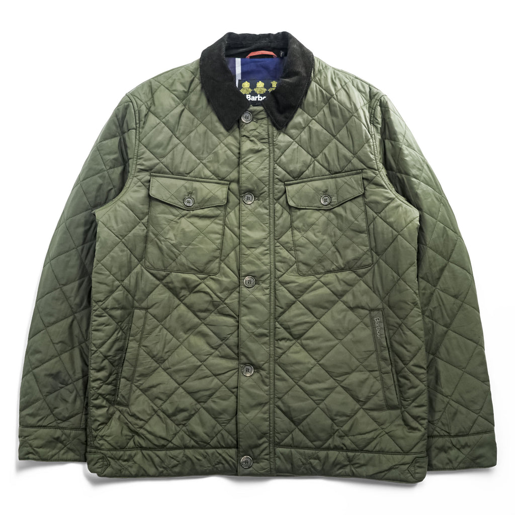 Barbour キルティングジャケット MAESBURY QUILT L ダブルジップ IDEAL 比翼 ボタン 中綿 コーデュロイ襟 MQU1110OL72