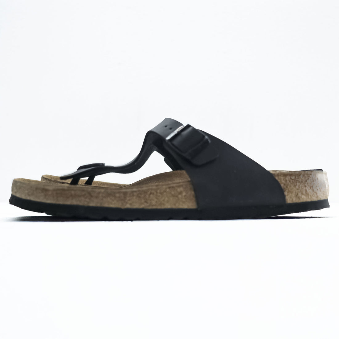 BIRKENSTOCK German-made sandals, US size 10.5, black and brown, Gizeh Flex Platform.