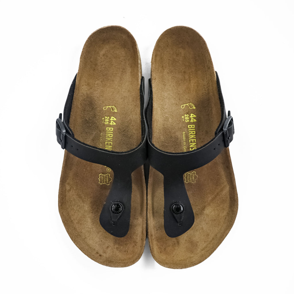 BIRKENSTOCK German-made sandals, US size 10.5, black and brown, Gizeh Flex Platform.