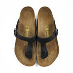 BIRKENSTOCK German-made sandals, US size 10.5, black and brown, Gizeh Flex Platform.