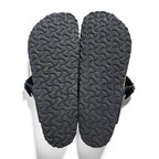 BIRKENSTOCK German-made sandals, US size 10.5, black and brown, Gizeh Flex Platform.