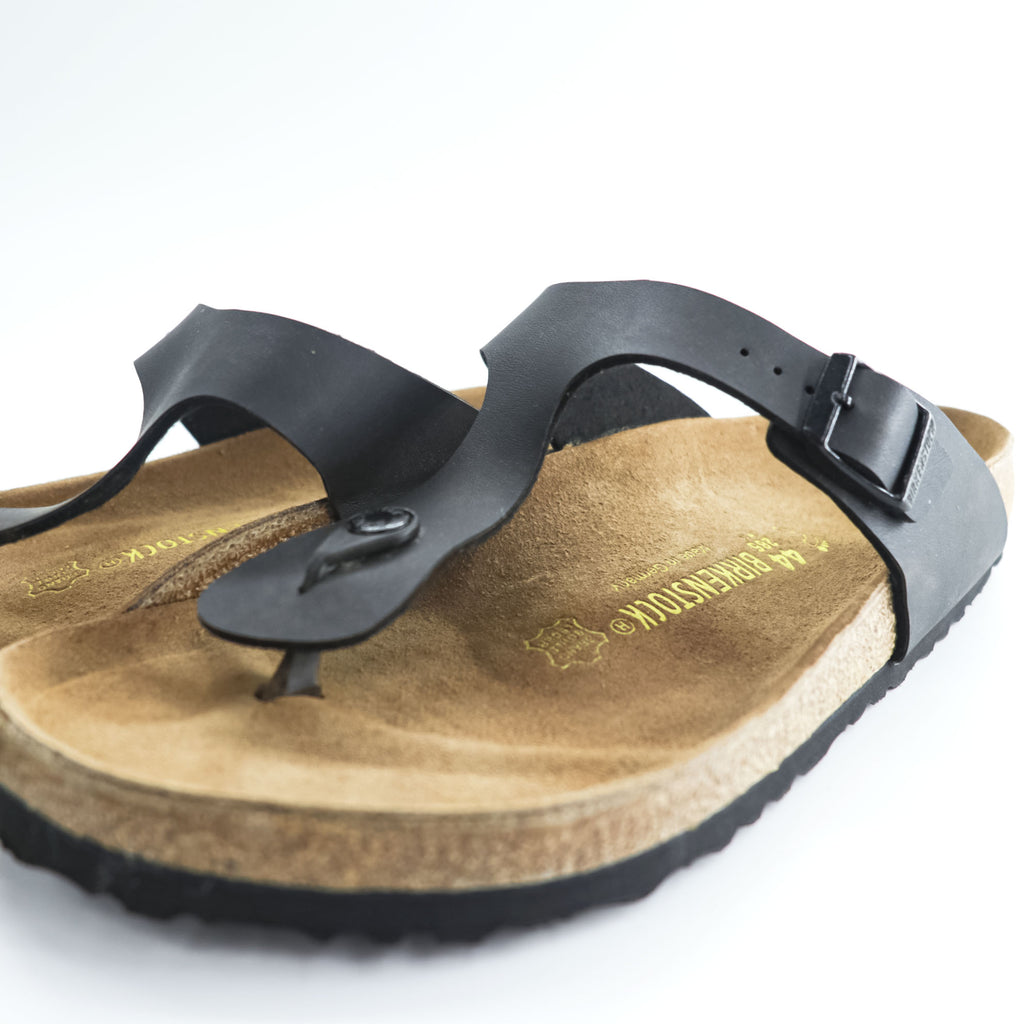 BIRKENSTOCK German-made sandals, US size 10.5, black and brown, Gizeh Flex Platform.
