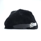 Givenchy Faux Fur Baseball Cap Black 4G Buckle Made in Italy