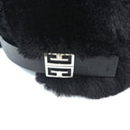 Givenchy Faux Fur Baseball Cap Black 4G Buckle Made in Italy