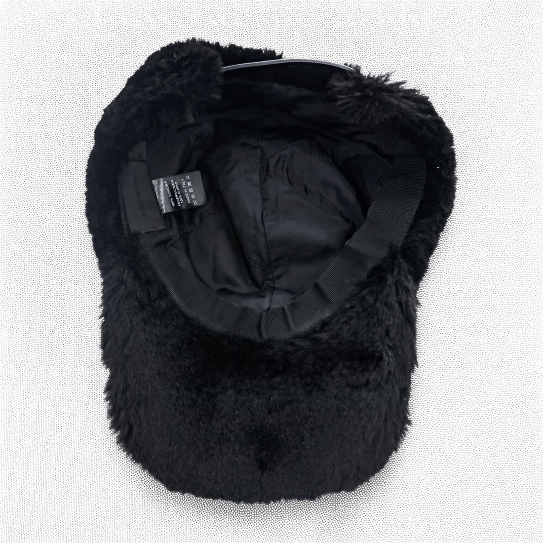 Givenchy Faux Fur Baseball Cap Black 4G Buckle Made in Italy