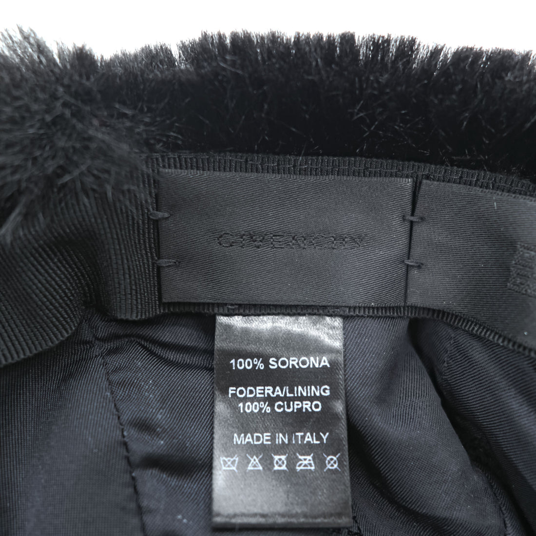 Givenchy Faux Fur Baseball Cap Black 4G Buckle Made in Italy