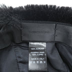 Givenchy Faux Fur Baseball Cap Black 4G Buckle Made in Italy