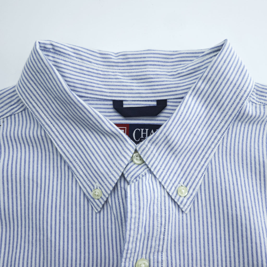 CHAPS オックスフォード 長袖 ボタンダウンシャツ XL ブルー ストライプ 胸ポケット 未使用品
