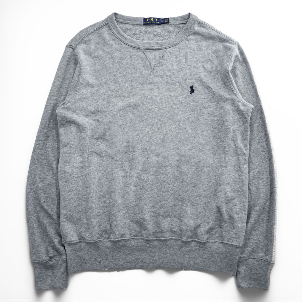 Polo Ralph Lauren V-neck Sweatshirt, Size M, Gray, Small Pony Logo Embroidery, Fleece Lining
