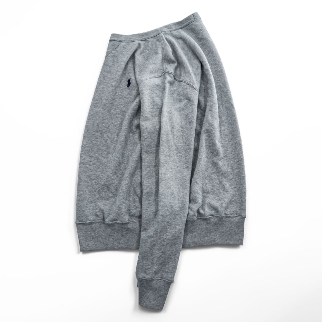 Polo Ralph Lauren V-neck Sweatshirt, Size M, Gray, Small Pony Logo Embroidery, Fleece Lining