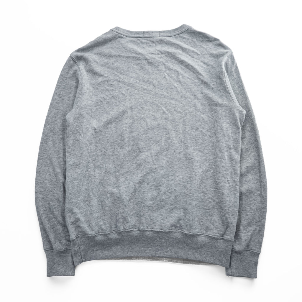 Polo Ralph Lauren V-neck Sweatshirt, Size M, Gray, Small Pony Logo Embroidery, Fleece Lining