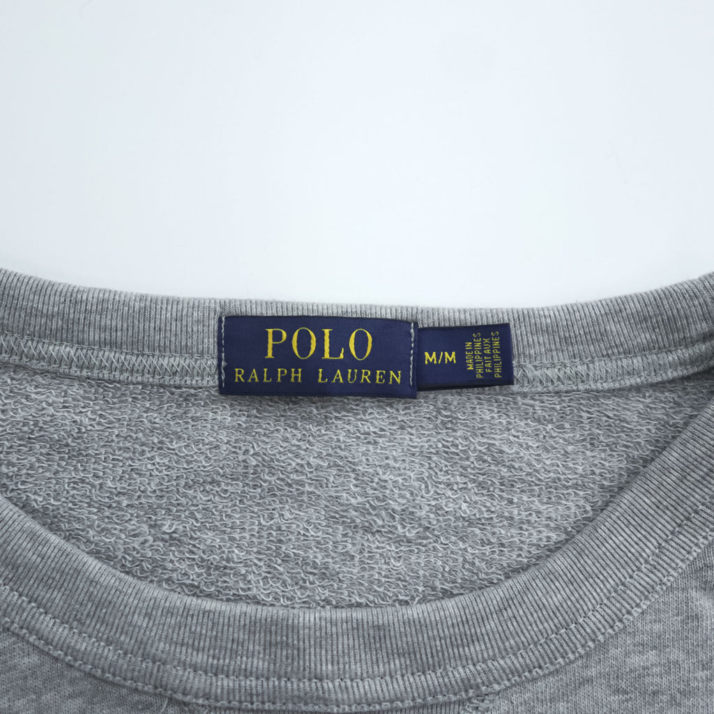Polo Ralph Lauren V-neck Sweatshirt, Size M, Gray, Small Pony Logo Embroidery, Fleece Lining
