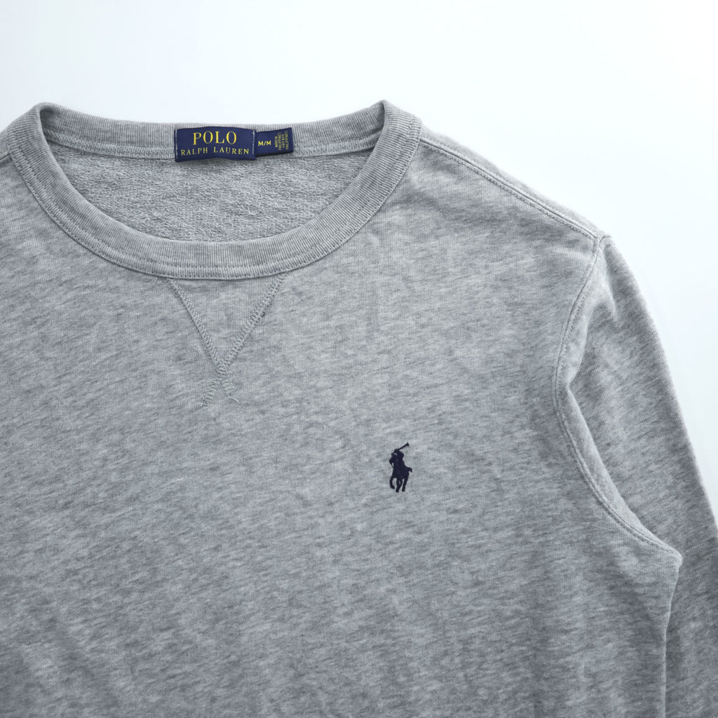 Polo Ralph Lauren V-neck Sweatshirt, Size M, Gray, Small Pony Logo Embroidery, Fleece Lining