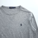 Polo Ralph Lauren V-neck Sweatshirt, Size M, Gray, Small Pony Logo Embroidery, Fleece Lining