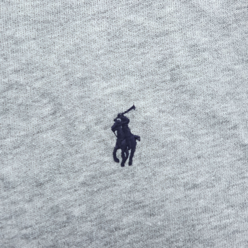 Polo Ralph Lauren V-neck Sweatshirt, Size M, Gray, Small Pony Logo Embroidery, Fleece Lining
