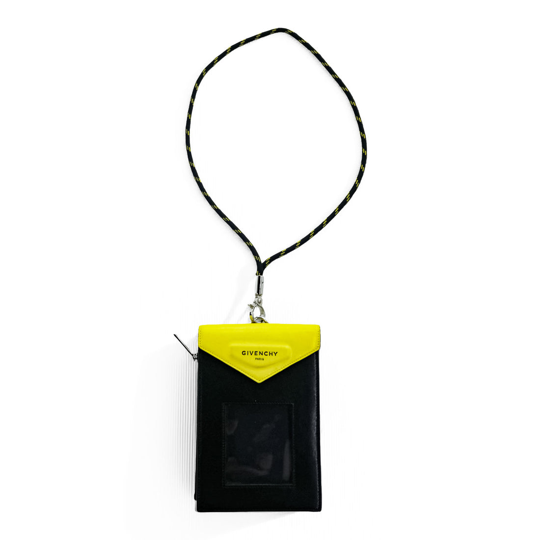 GIVENCHY Italy Made NECK WINDOW POUCH, Purse, Wallet,  Yellow, Black BK6043K0RL 737