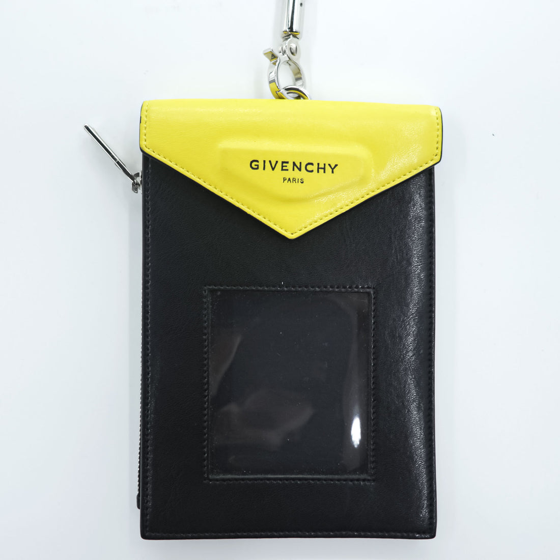 GIVENCHY Italy Made NECK WINDOW POUCH, Purse, Wallet,  Yellow, Black BK6043K0RL 737
