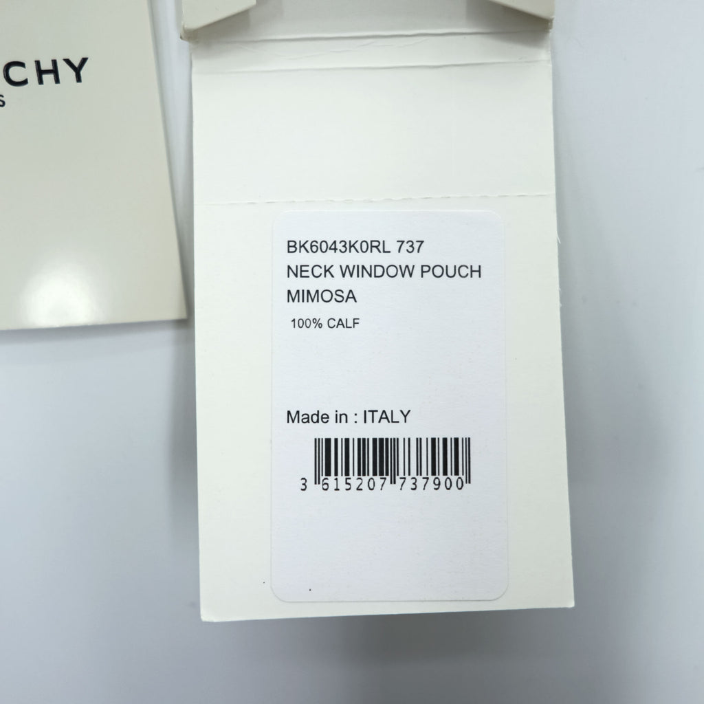 GIVENCHY Italy Made NECK WINDOW POUCH, Purse, Wallet,  Yellow, Black BK6043K0RL 737