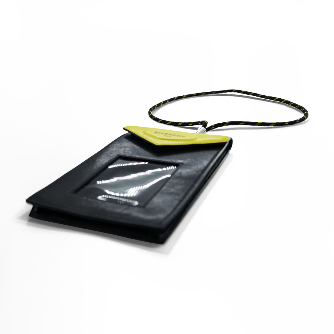 GIVENCHY Italy Made NECK WINDOW POUCH, Purse, Wallet,  Yellow, Black BK6043K0RL 737